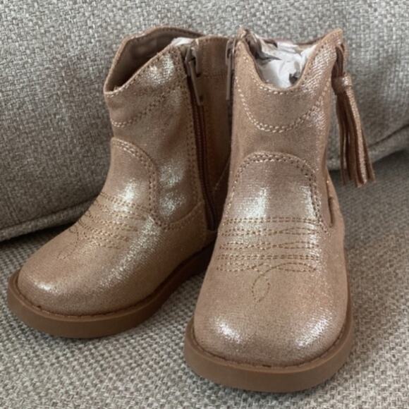 Old Navy Shiny Side-Zip Western Boots - Picture 8 of 10